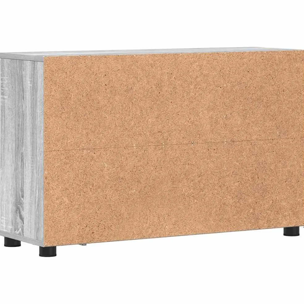 vidaXL Dressoir FLORIN 88,5 x 30,5 x 55,5 cm Grijs Sonoma Bewerkt hout