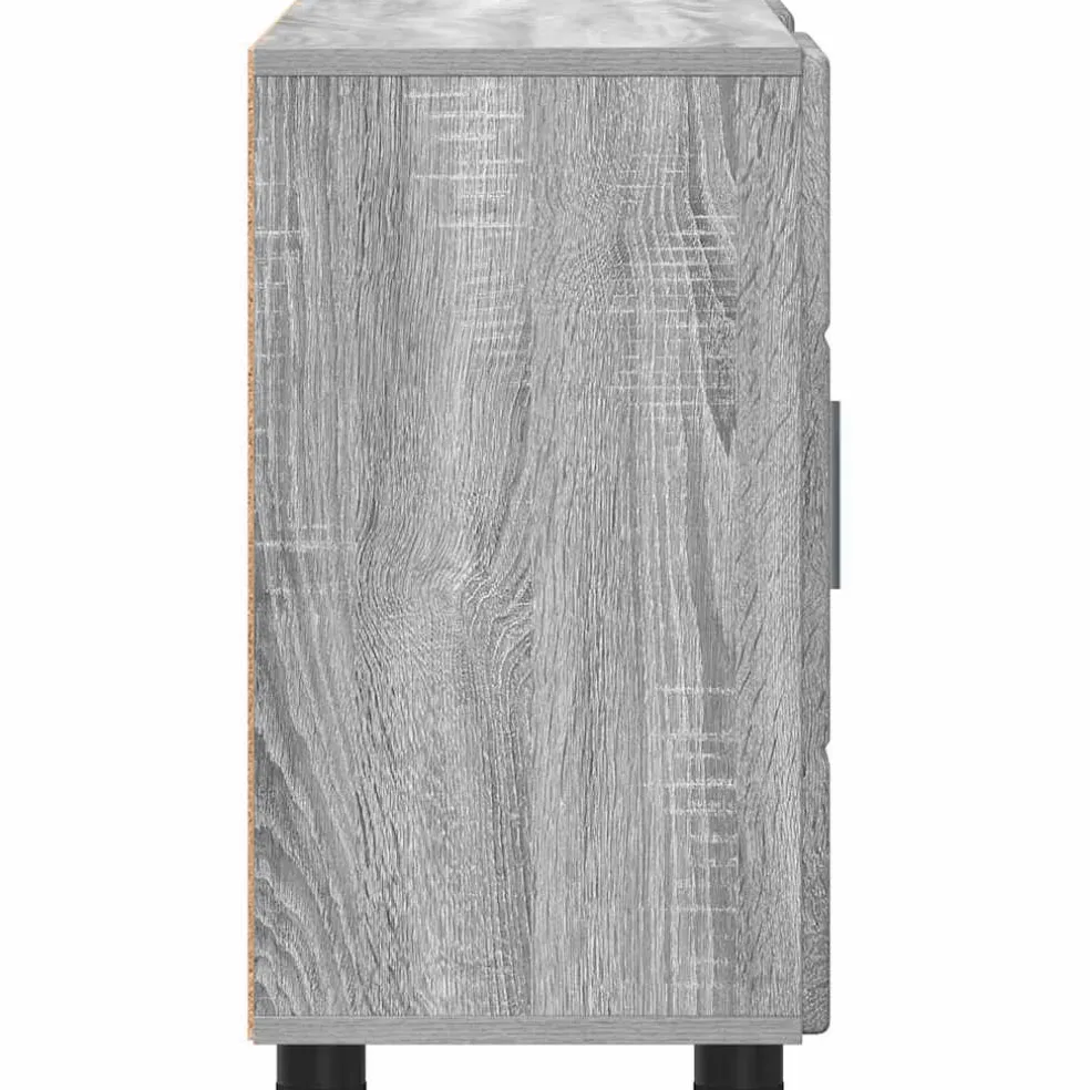 vidaXL Dressoir FLORIN 88,5 x 30,5 x 55,5 cm Grijs Sonoma Bewerkt hout