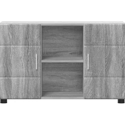 vidaXL Dressoir FLORIN 88,5 x 30,5 x 55,5 cm Grijs Sonoma Bewerkt hout