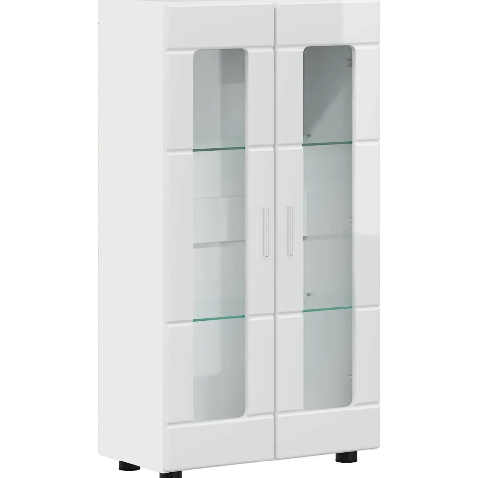 vidaXL Dressoir FLORIN 55,5 x 29 x 100 cm Hoogglans wit Bewerkt hout
