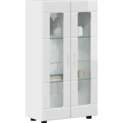 vidaXL Dressoir FLORIN 55,5 x 29 x 100 cm Hoogglans wit Bewerkt hout