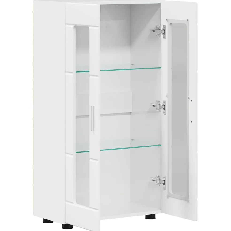 vidaXL Dressoir FLORIN 55,5 x 29 x 100 cm Hoogglans wit Bewerkt hout