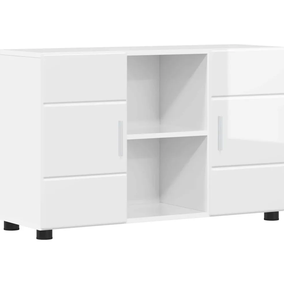 vidaXL Dressoir FLORIN 88,5 x 30,5 x 55,5 cm Hoogglans wit
