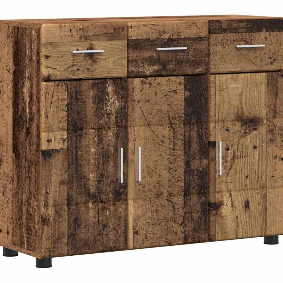 vidaXL Dressoir FLORIN 88,5 x 30,5 x 73 cm Oudhout Bewerkt hout