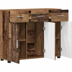 vidaXL Dressoir FLORIN 88,5 x 30,5 x 73 cm Oudhout Bewerkt hout