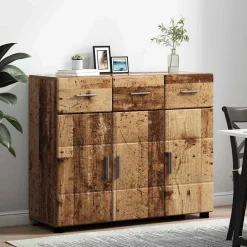 vidaXL Dressoir FLORIN 88,5 x 30,5 x 73 cm Oudhout Bewerkt hout