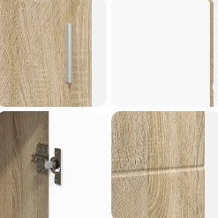vidaXL Dressoir FLORIN 88,5 x 30,5 x 55,5 cm Sonoma Eiken Bewerkt hout