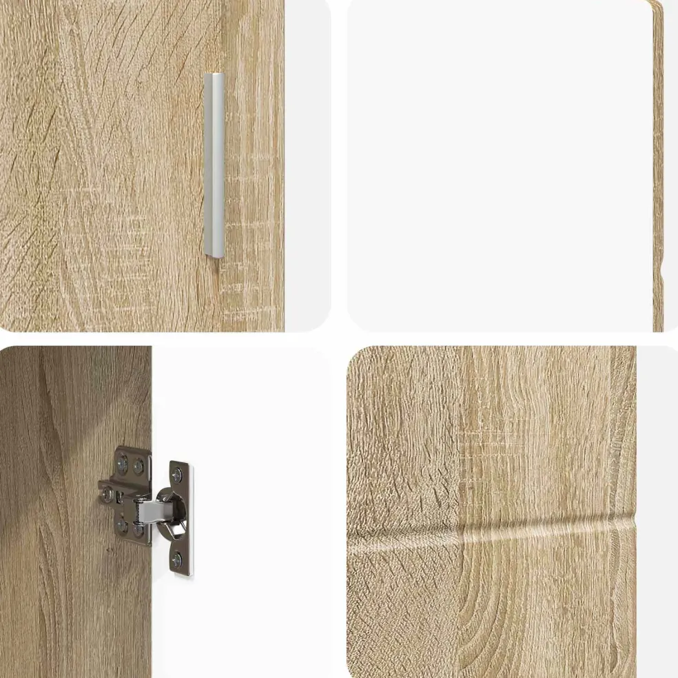 vidaXL Dressoir FLORIN 88,5 x 30,5 x 55,5 cm Sonoma Eiken Bewerkt hout