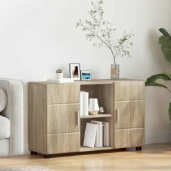 vidaXL Dressoir FLORIN 88,5 x 30,5 x 55,5 cm Sonoma Eiken Bewerkt hout