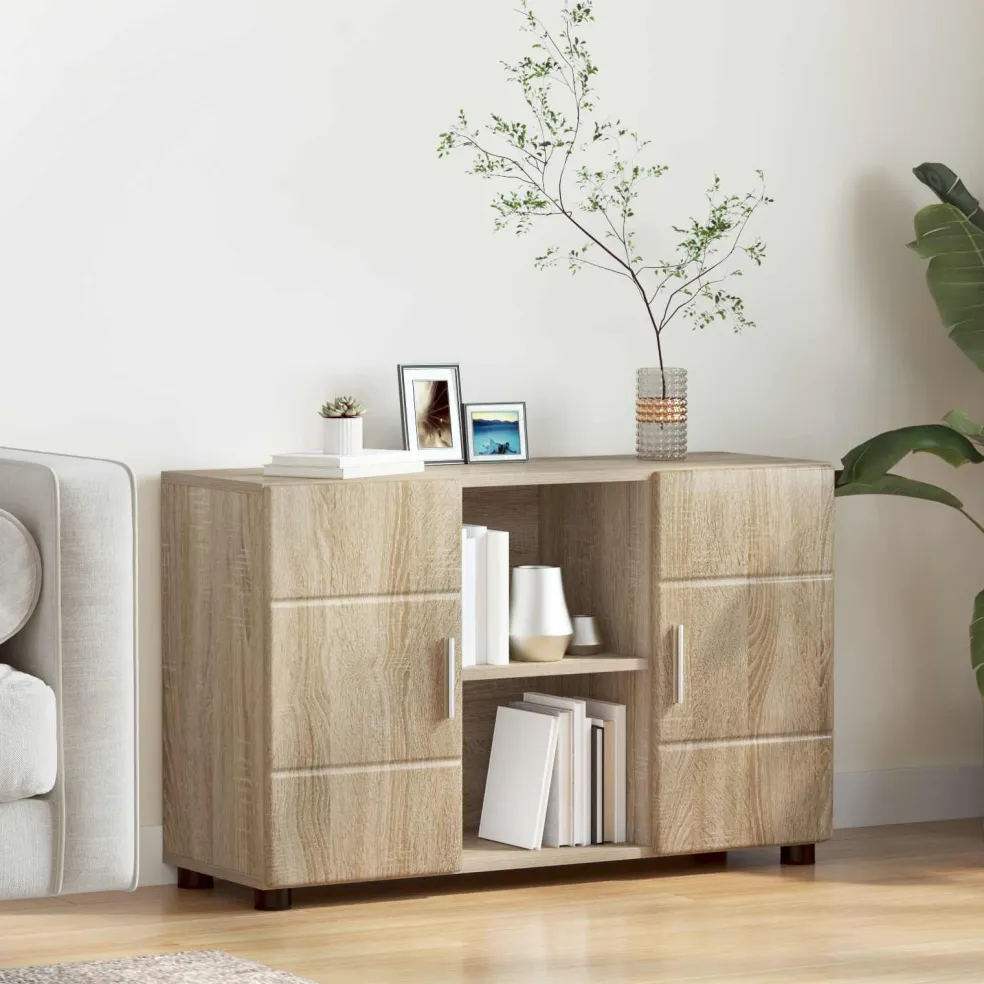 vidaXL Dressoir FLORIN 88,5 x 30,5 x 55,5 cm Sonoma Eiken Bewerkt hout