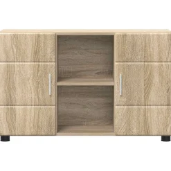 vidaXL Dressoir FLORIN 88,5 x 30,5 x 55,5 cm Sonoma Eiken Bewerkt hout