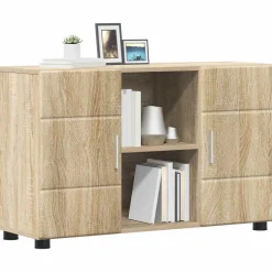 vidaXL Dressoir FLORIN 88,5 x 30,5 x 55,5 cm Sonoma Eiken Bewerkt hout