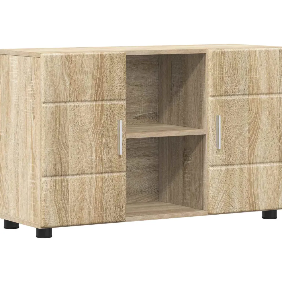 vidaXL Dressoir FLORIN 88,5 x 30,5 x 55,5 cm Sonoma Eiken Bewerkt hout