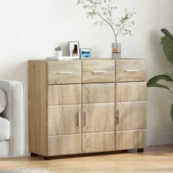 vidaXL Dressoir FLORIN 88,5 x 30,5 x 73 cm Sonoma Eiken Bewerkt hout