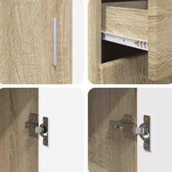 vidaXL Dressoir FLORIN 88,5 x 30,5 x 73 cm Sonoma Eiken Bewerkt hout