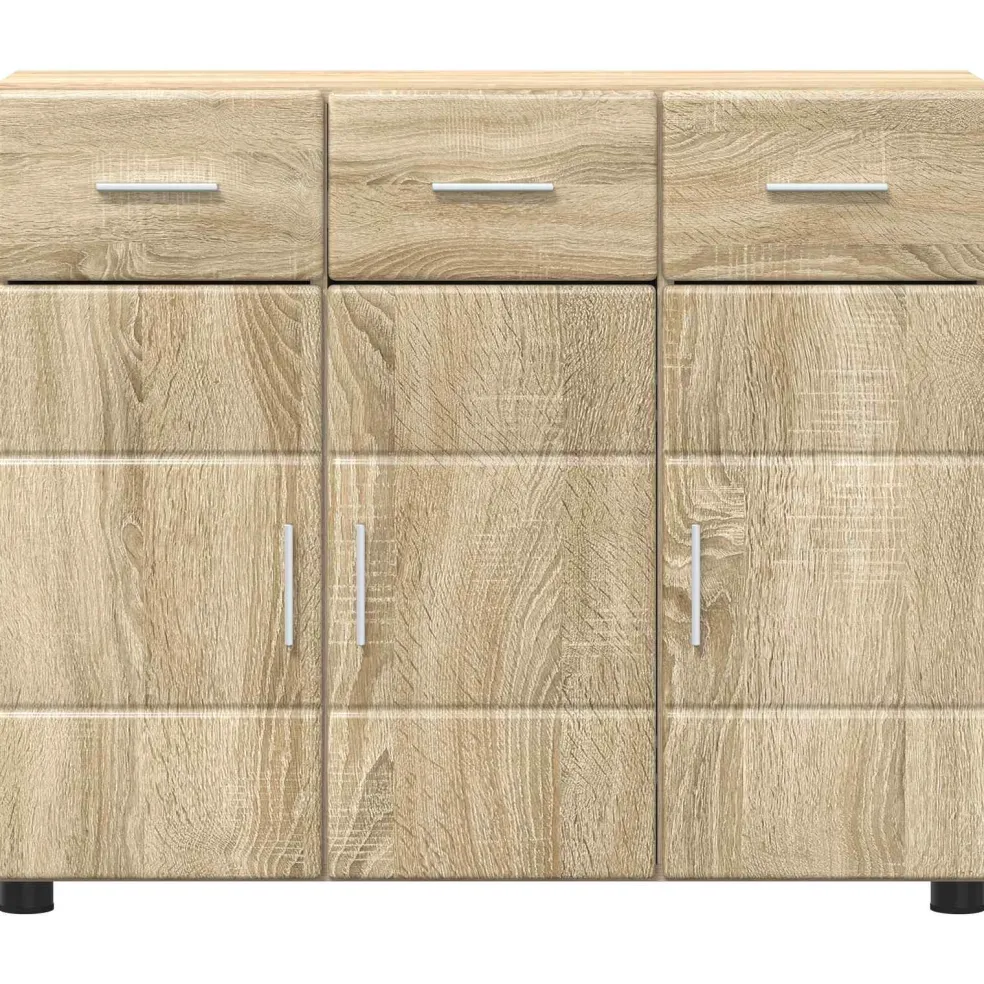 vidaXL Dressoir FLORIN 88,5 x 30,5 x 73 cm Sonoma Eiken Bewerkt hout