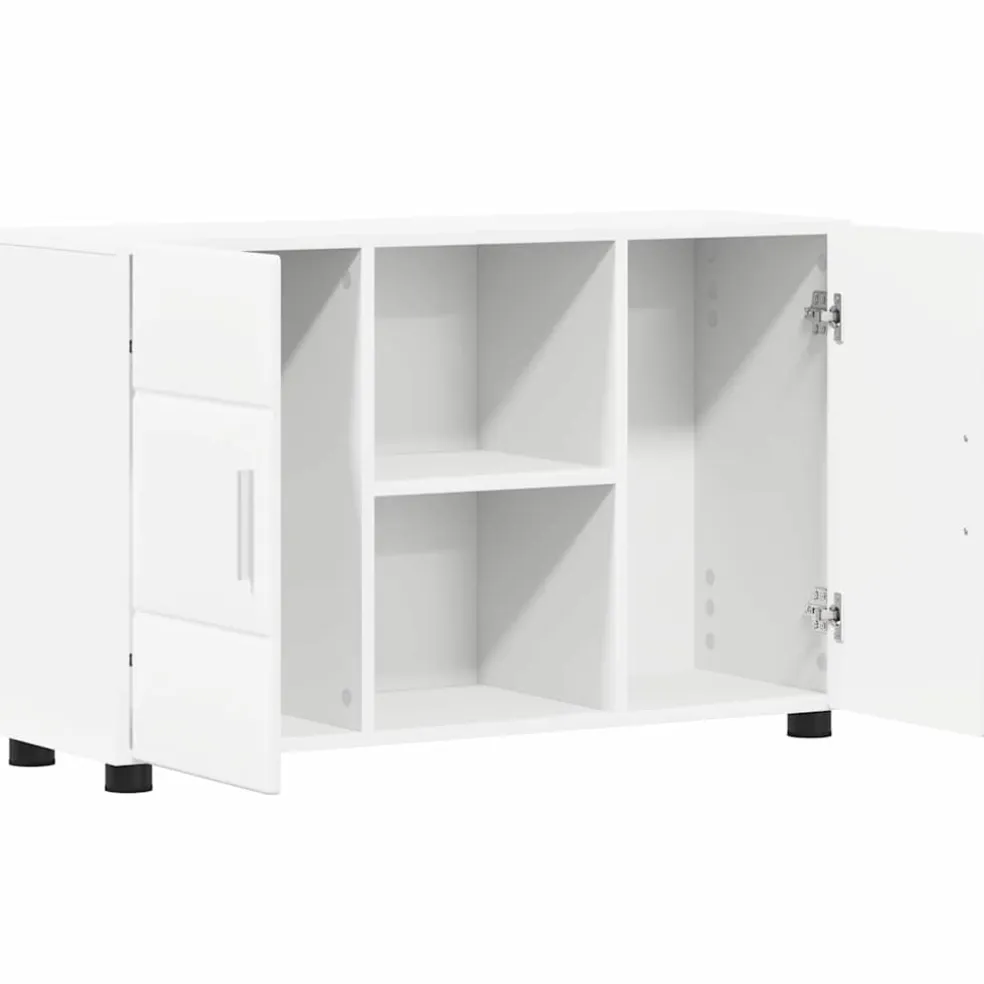 vidaXL Dressoir FLORIN 88,5 x 30,5 x 55,5 cm Wit Bewerkt hout