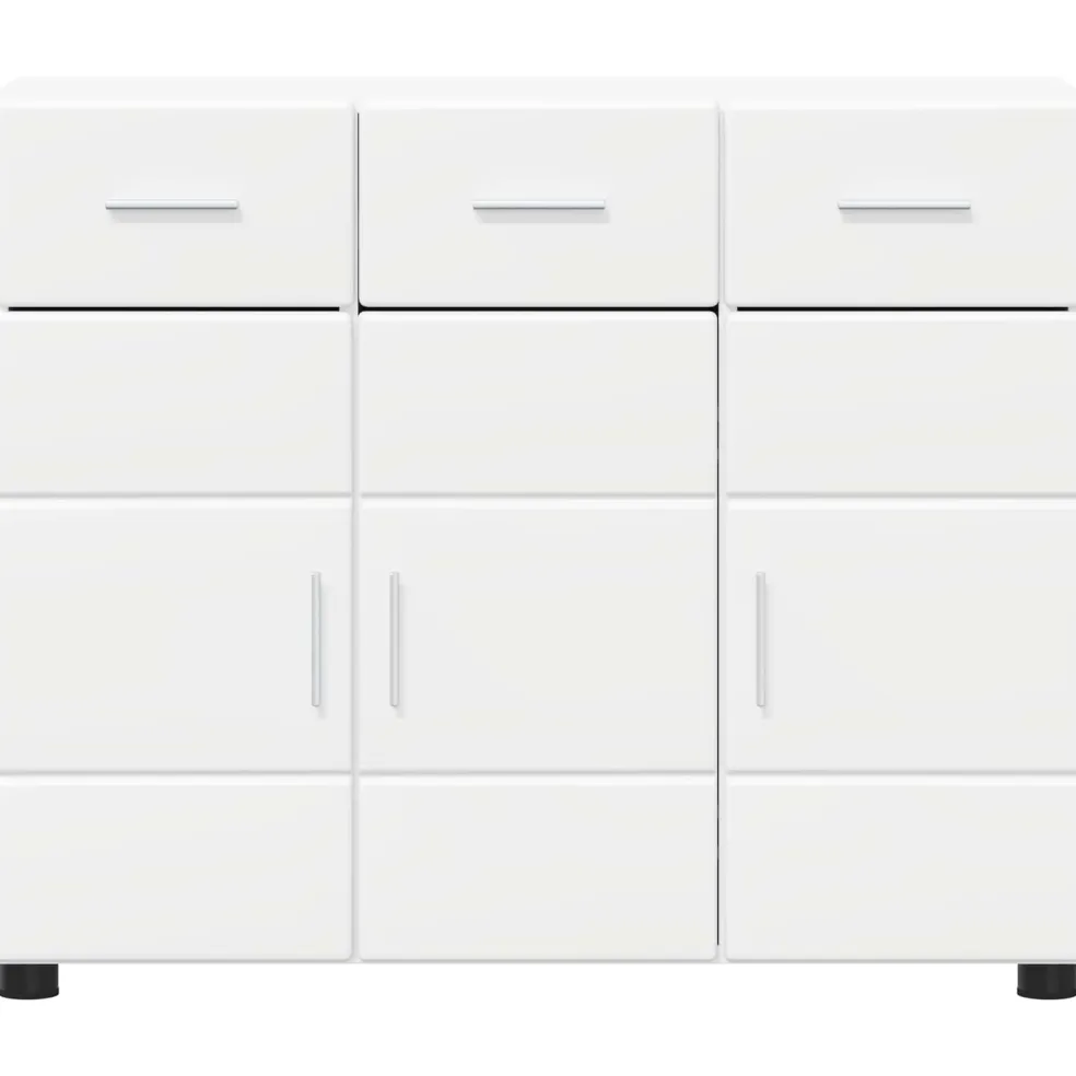 vidaXL Dressoir FLORIN 88,5 x 30,5 x 73 cm Wit Bewerkt hout