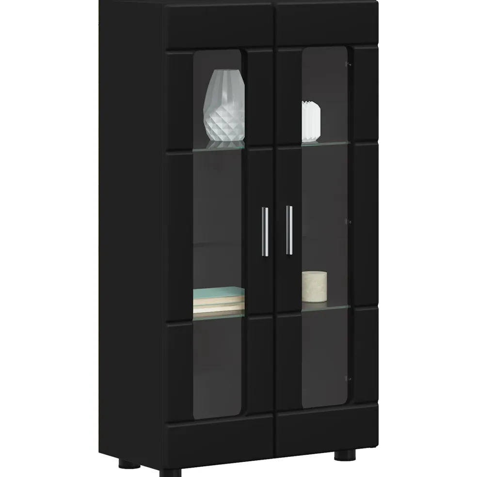 vidaXL Dressoir FLORIN 55,5 x 29 x 100 cm Zwart Bewerkt hout