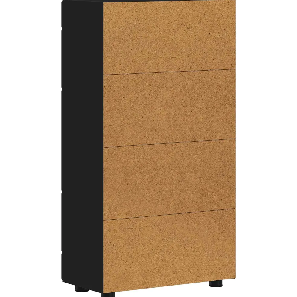 vidaXL Dressoir FLORIN 55,5 x 29 x 100 cm Zwart Bewerkt hout