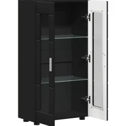 vidaXL Dressoir FLORIN 55,5 x 29 x 100 cm Zwart Bewerkt hout
