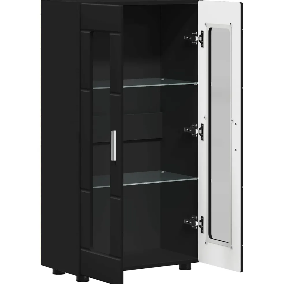 vidaXL Dressoir FLORIN 55,5 x 29 x 100 cm Zwart Bewerkt hout
