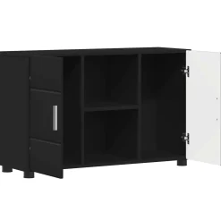 vidaXL Dressoir FLORIN 88,5 x 30,5 x 55,5 cm Zwart Bewerkt hout