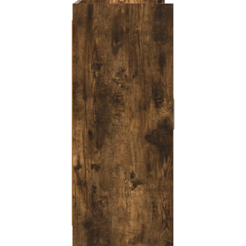 vidaXL Dressoir Gerookt eiken 98,5 x 33 x 80 cm Bewerkt hout
