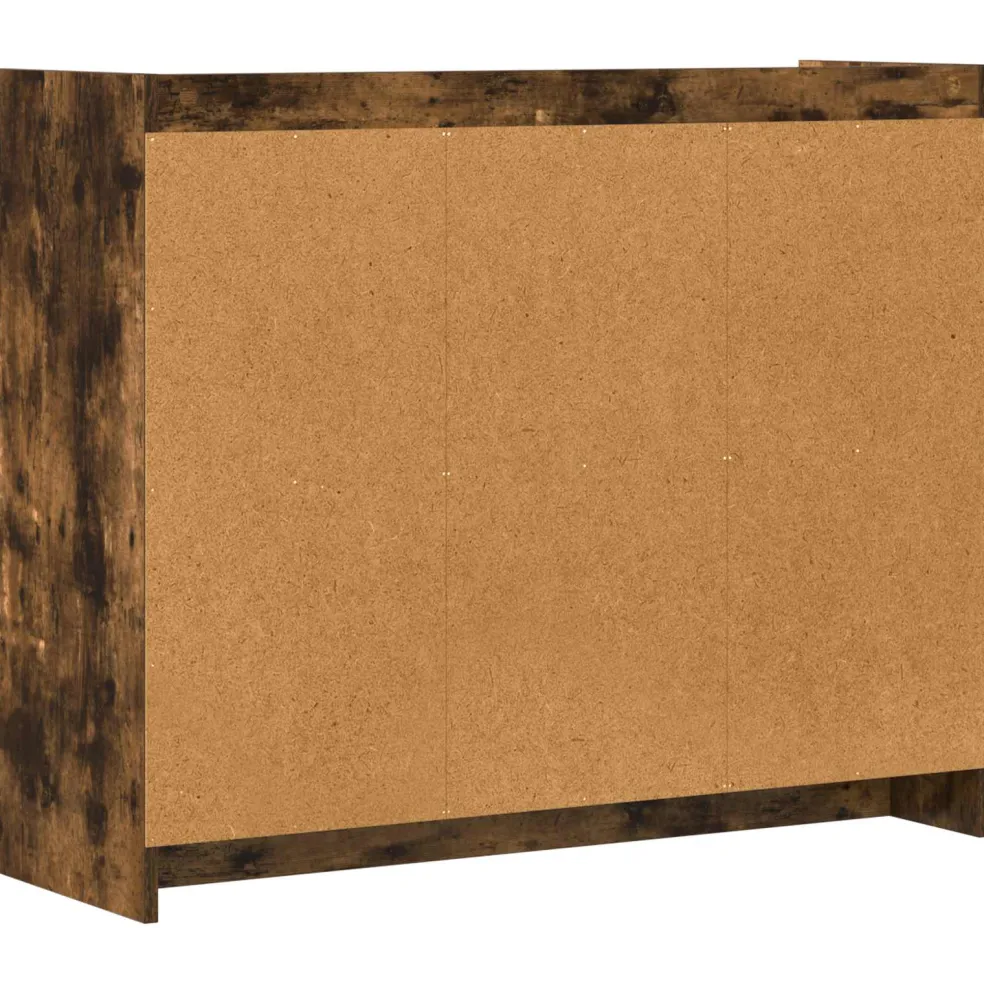 vidaXL Dressoir Gerookt eiken 98,5 x 33 x 80 cm Bewerkt hout