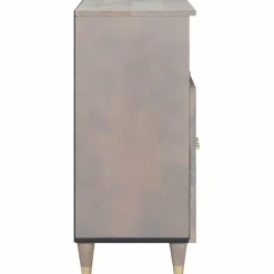 vidaXL Dressoir Grijs en Goud 60 x 33 x 75 cm Massief Mango Hout