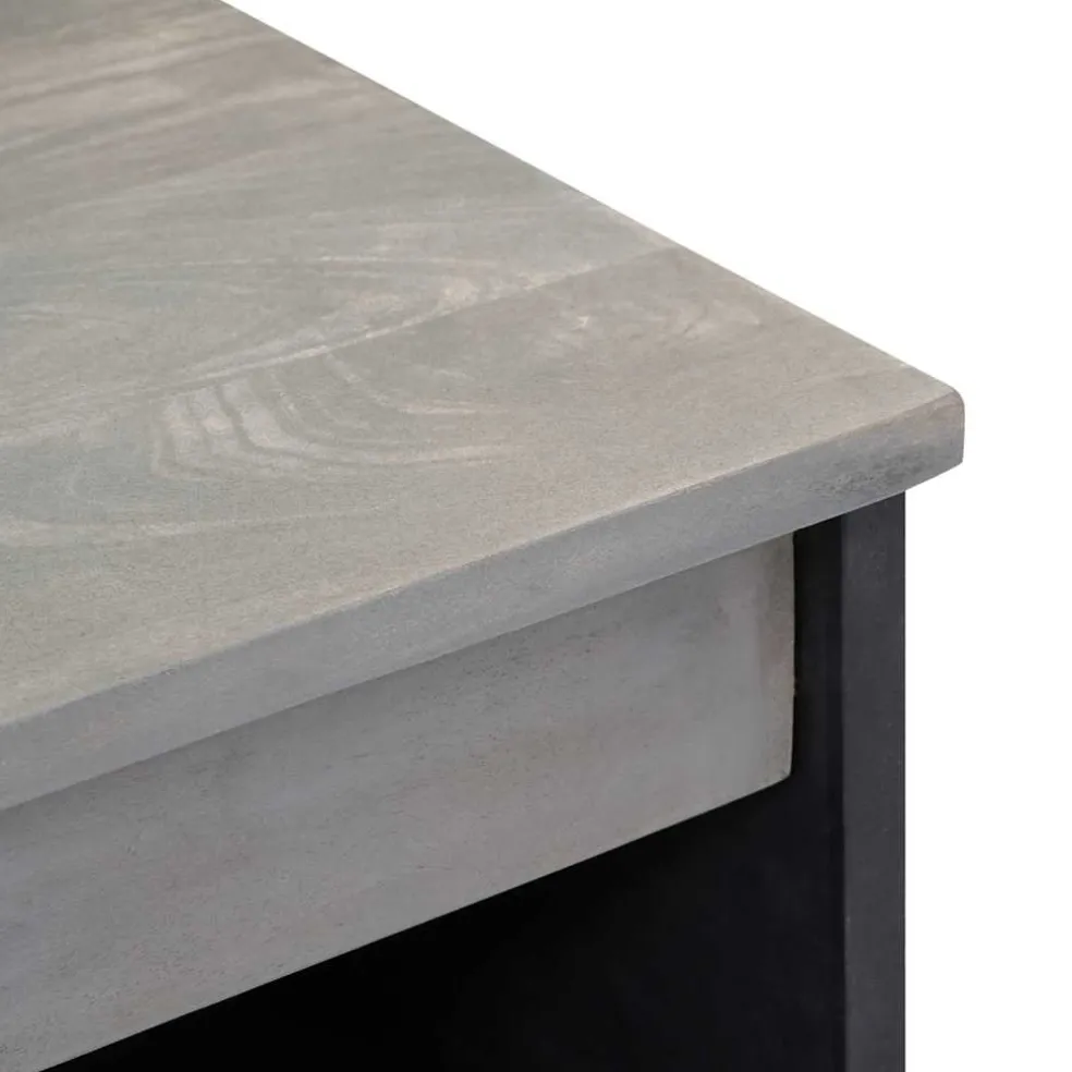 vidaXL Dressoir Grijs en Goud 60 x 33 x 75 cm Massief Mango Hout