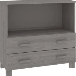 vidaXL Dressoir HAMAR 85x35x80 cm massief grenenhout lichtgrijs