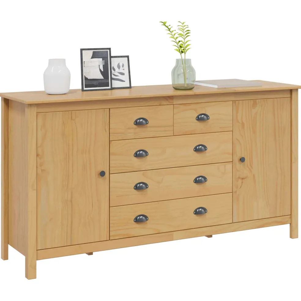 vidaXL Dressoir HILL Honingbruin 154 x 40 x 80 cm Massief grenenhout