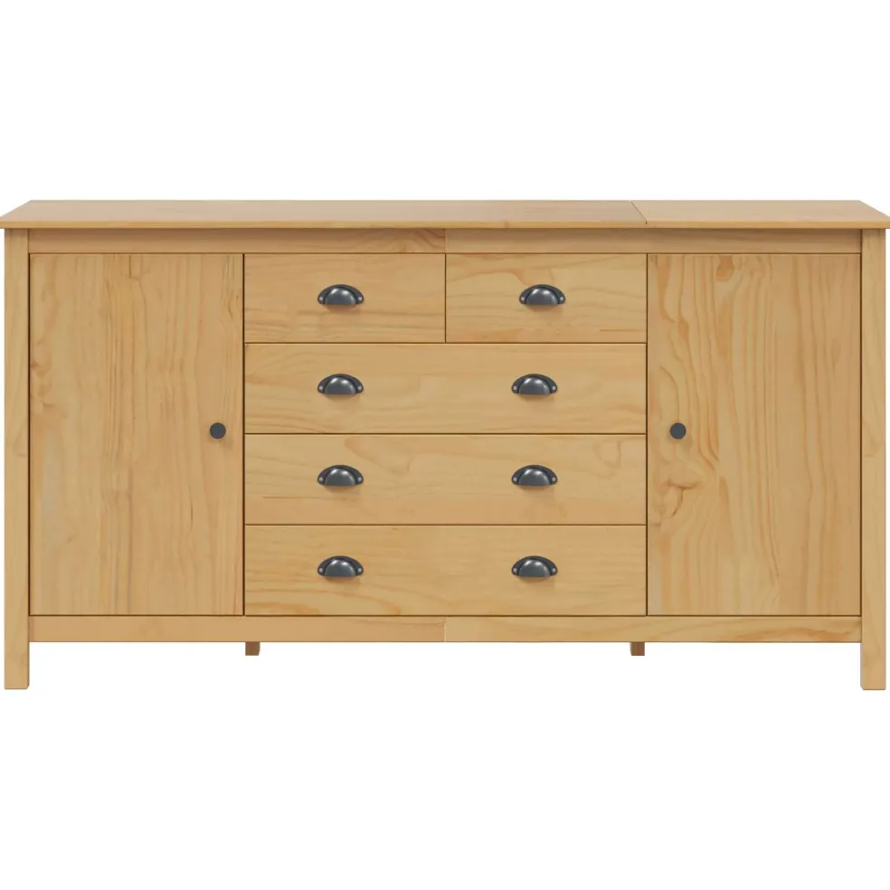 vidaXL Dressoir HILL Honingbruin 154 x 40 x 80 cm Massief grenenhout
