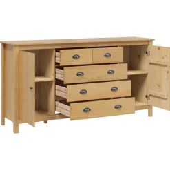 vidaXL Dressoir HILL Honingbruin 154 x 40 x 80 cm Massief grenenhout