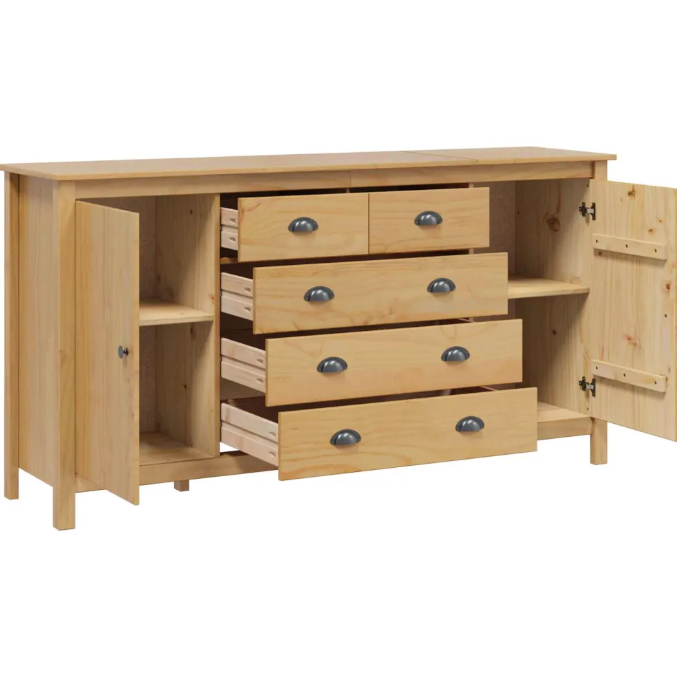 vidaXL Dressoir HILL Honingbruin 154 x 40 x 80 cm Massief grenenhout