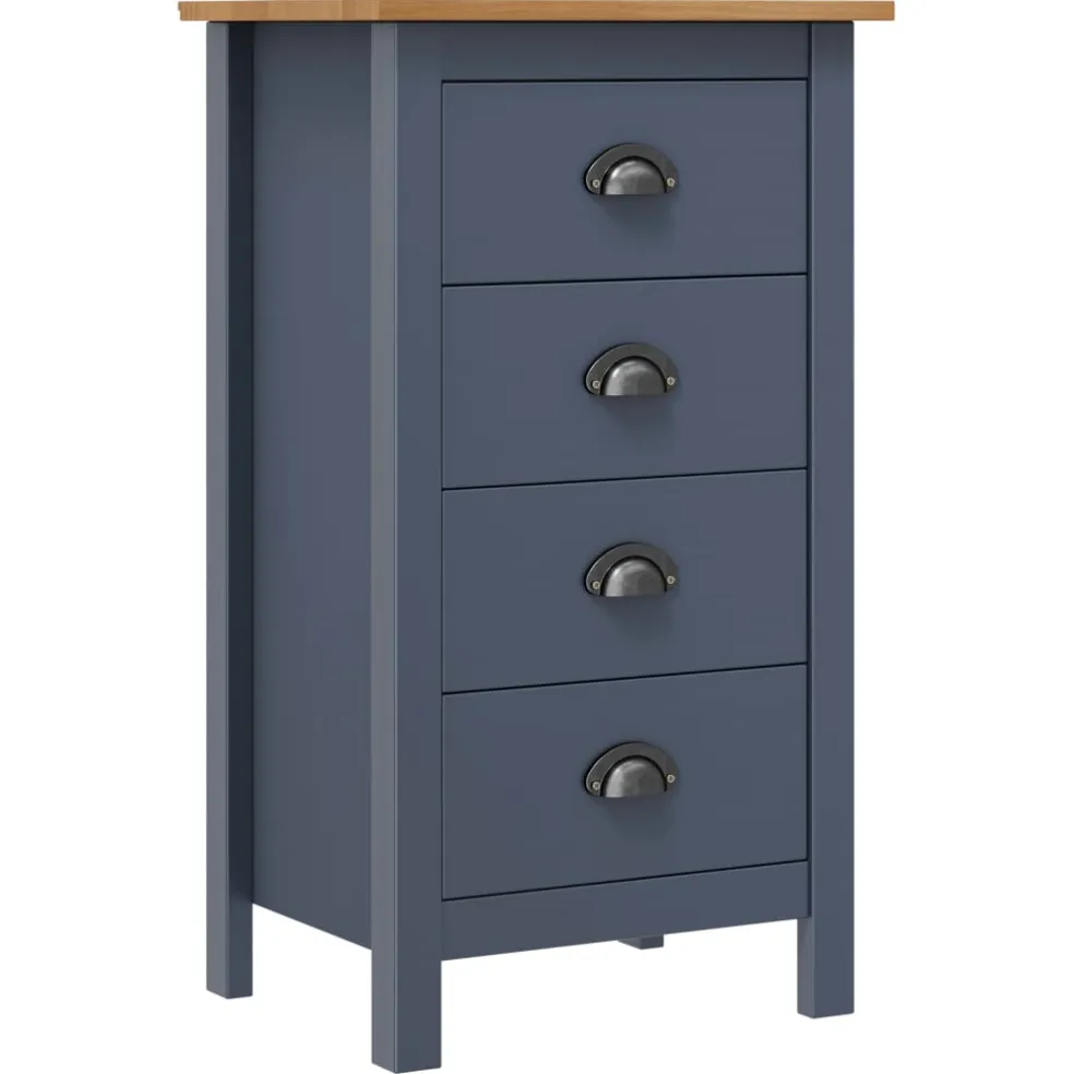 vidaXL Dressoir Hill 46x35x80 cm massief grenenhout grijs