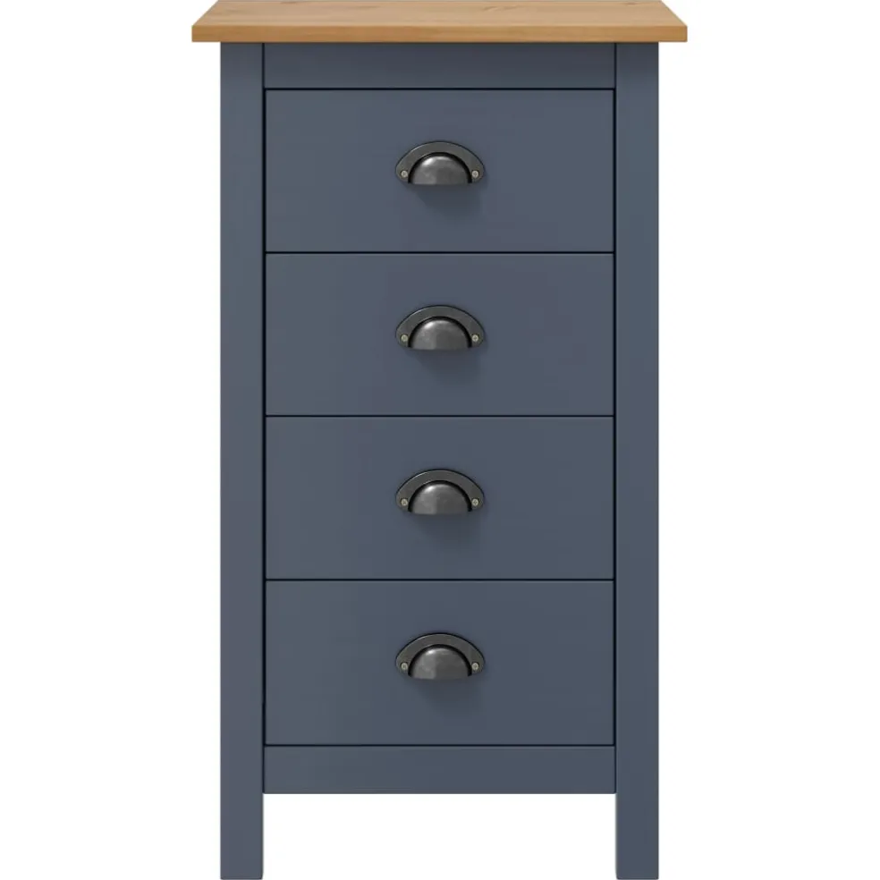vidaXL Dressoir Hill 46x35x80 cm massief grenenhout grijs