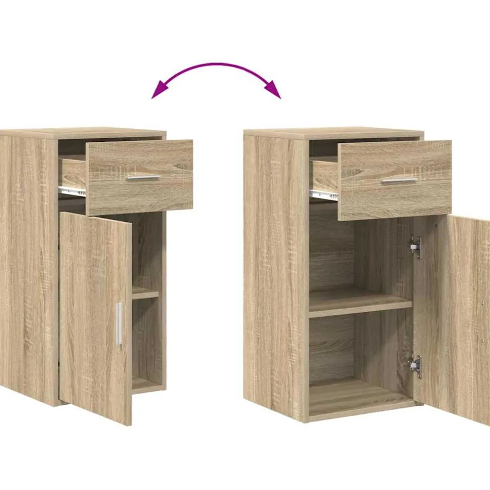 vidaXL Dressoir met lade Sonoma Eiken 38 x 34 x 75 cm