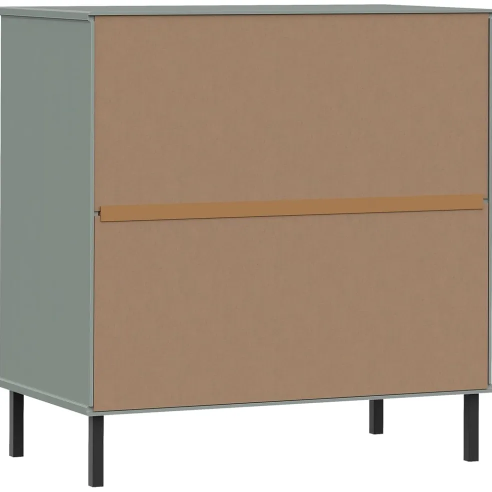 vidaXL Dressoir met 3 lades OSLO 77x40x79,5 cm massief hout grijs