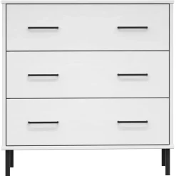 vidaXL Dressoir met 3 lades OSLO 77x40x79,5 cm massief hout wit