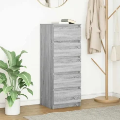 vidaXL Dressoir met lades 37,5x35x99 cm spaanplaat grijs Sonoma