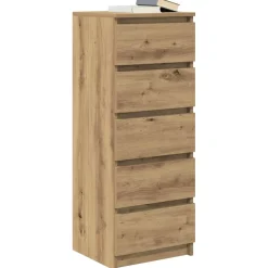 vidaXL Dressoir met lades 37,5x35x99cm spaanplaat artisanaal eikenhout