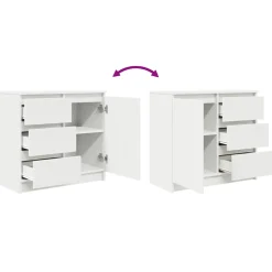 vidaXL Dressoir met lade 71x35x65 cm spaanplaat wit