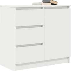 vidaXL Dressoir met lade 71x35x65 cm spaanplaat wit