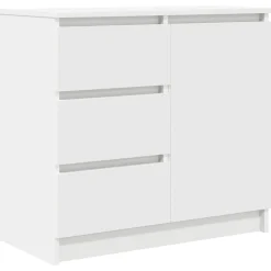 vidaXL Dressoir met lade 71x35x65 cm spaanplaat wit