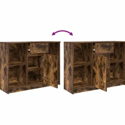 vidaXL Dressoir met lade 101x35x76 cm spaanplaat gerookt eikenkleurig