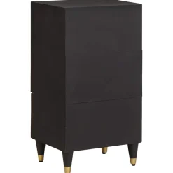 vidaXL Dressoir met lade Zwart 40 x 33 x 75 cm Massief Mango Hout