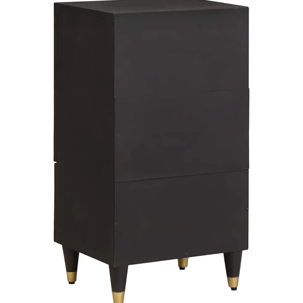 vidaXL Dressoir met lade Zwart 40 x 33 x 75 cm Massief Mango Hout