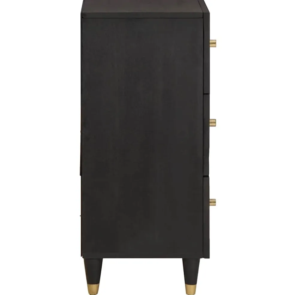 vidaXL Dressoir met lade Zwart 40 x 33 x 75 cm Massief Mango Hout
